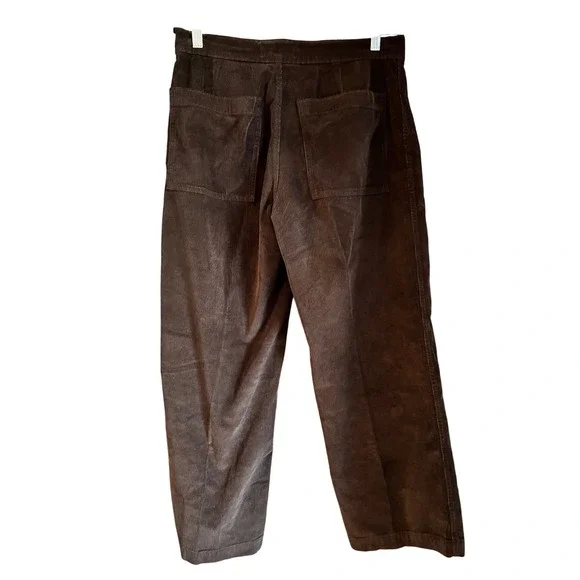 Madewell Emmett Wide Leg Corduroy Pants Women's Size 30 Petite Brown Casual - Picture 2 of 6